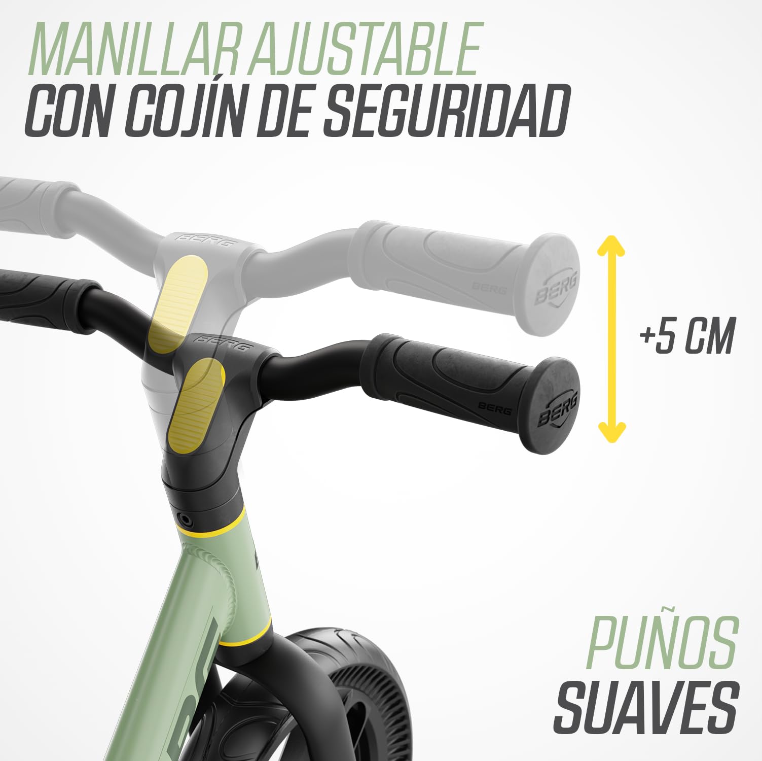 BERG Bicicleta sin Pedales MOOV 10 | 2-5 años, 10 pulgadas, manillar y sillín regulables en altura, ligero, ruedas hinchables