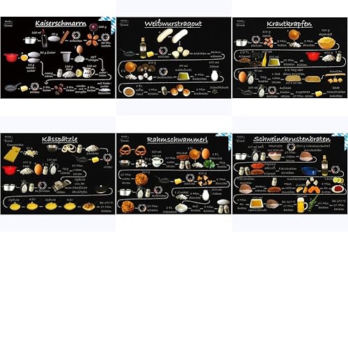 Kochformel Rezeptkarten-Set Bayrische Küche auf 6 Rezept-Postkarten