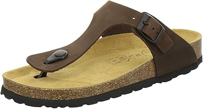 AFS-Schuhe 2107, Fashionable Toe Separator Women's Sandals Made of Leather, Comfortable Mules with Footbed, Made in Germany