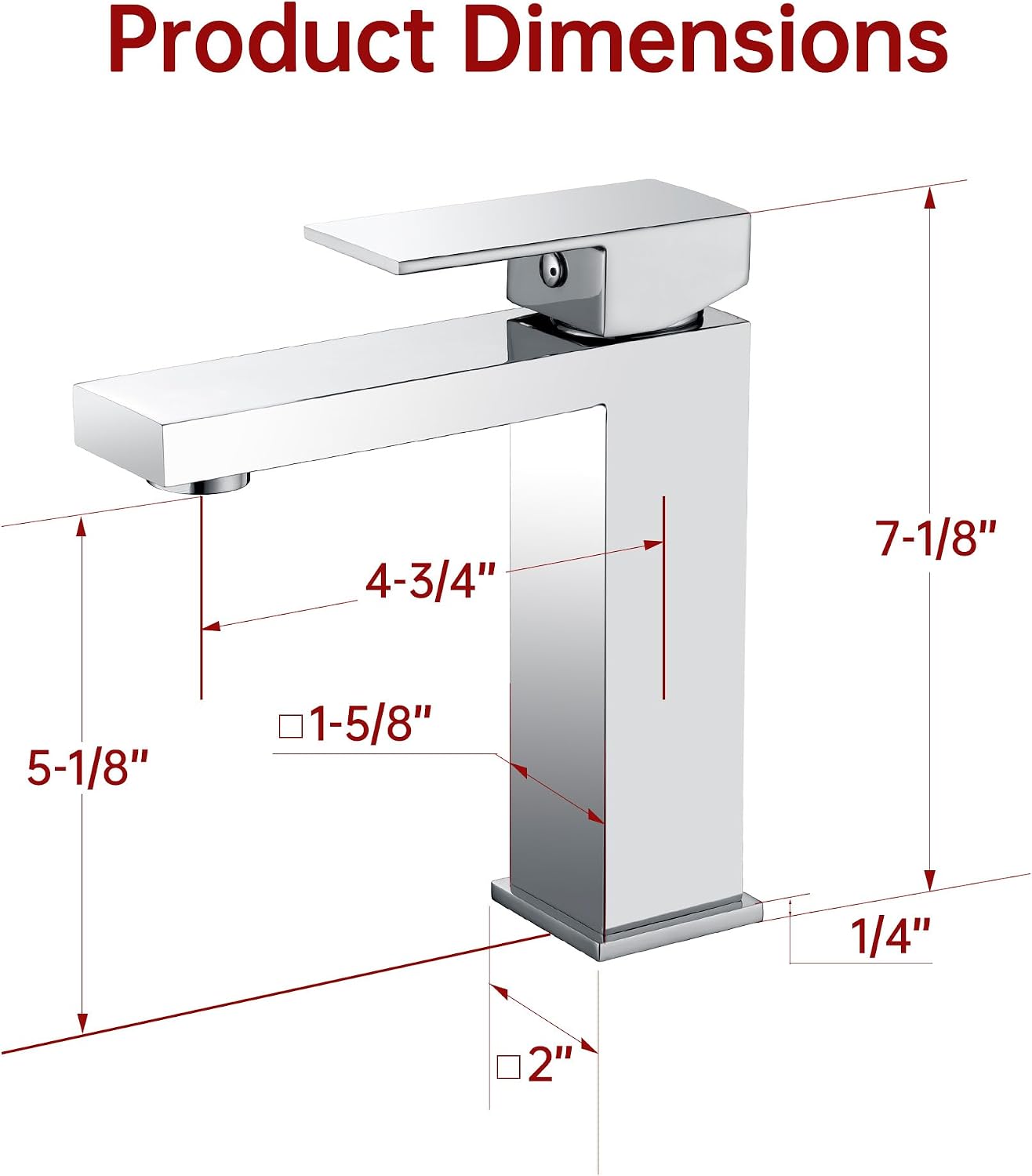 SUMERAIN Bathroom Faucet, Single Handle Sink Faucet for Bathroom Vanity, Lead-Free SUS 304 Stainless Steel, Chrome Finish