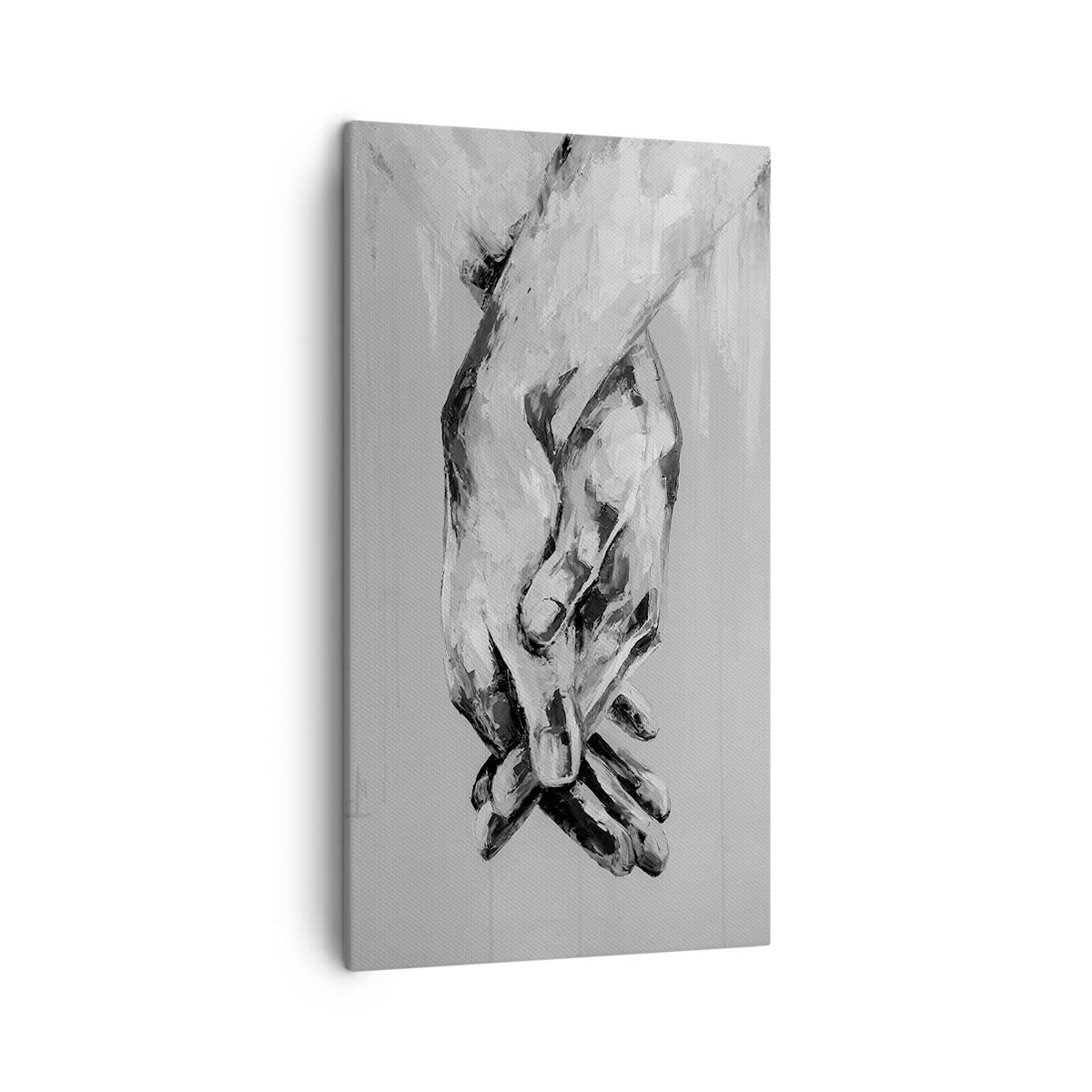 Moderno Quadro su Tela 45x80 cm Verticale Bianco e Nero Persone - 4566
