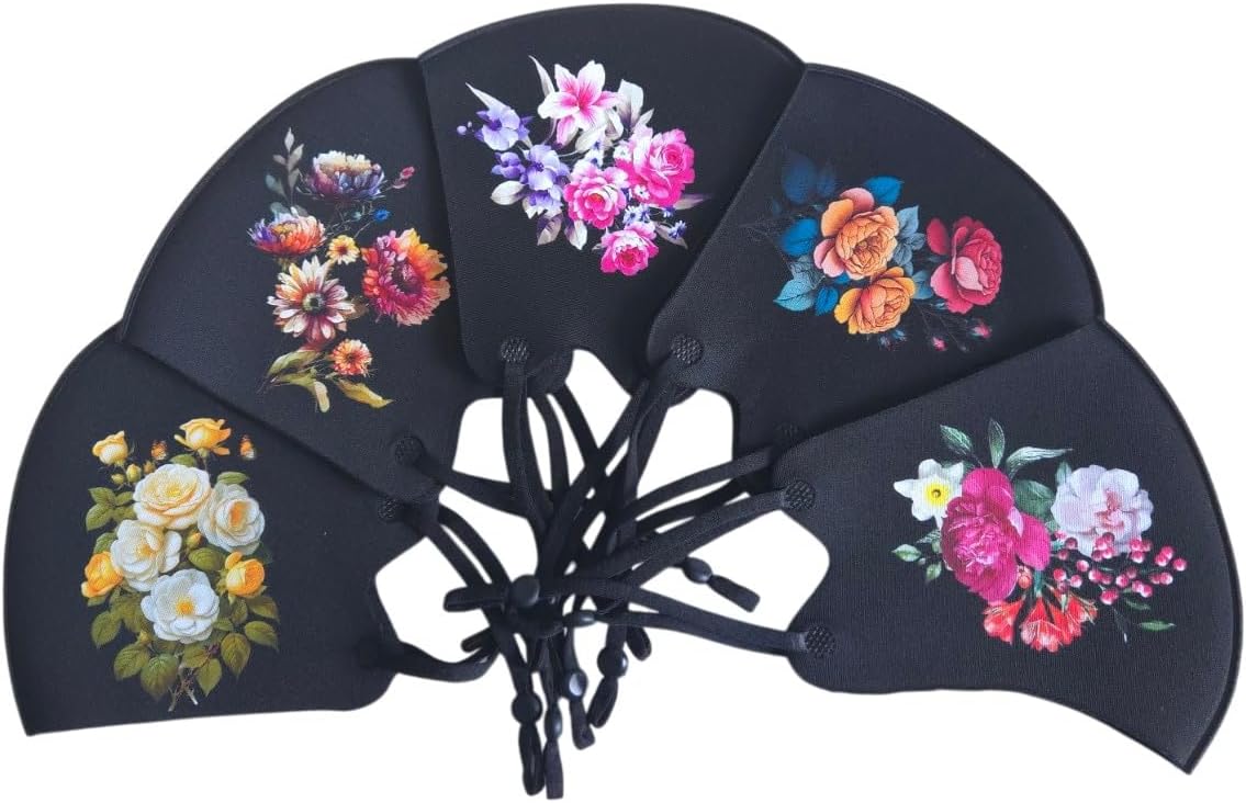 Fashion Floral Pattern Cloth Face Masks,Adjustable Face Masks for Women,Resuable Face Mask