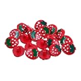Generic 20pcs Red Strawberry Sewing Buttons for DIY Crafts and Sweater Decoration, Flatback Fasteners for Clothes and Cardigans, Cute Embellishments for ’ Garments