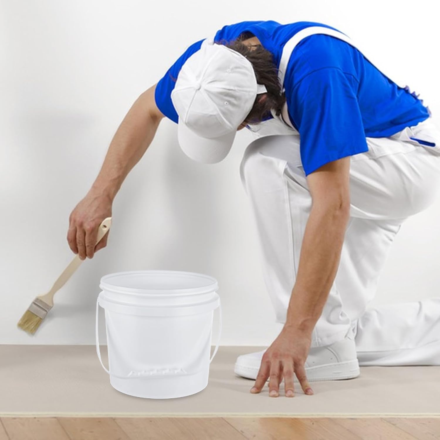 2 Pack Paint Bucket for Painting Empty Paint Cans 1 Gallon Plastic Paint Containers with Lids & Handles Paint Storage Containers 4 Quart Paint Cans with Lids Paint Pail for Leftover Paint - Image 7