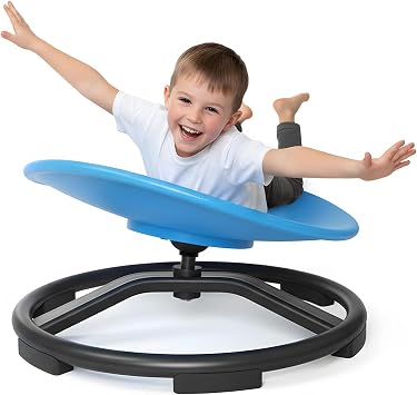 Spinning Chair for Autistic Kids, Sensory Swivel Chair with 360 Rotation, 220LBS Capacity, Non-Slip Base, Sit and Spin Toy for Children with ADHD, Balance and Coordination Blue