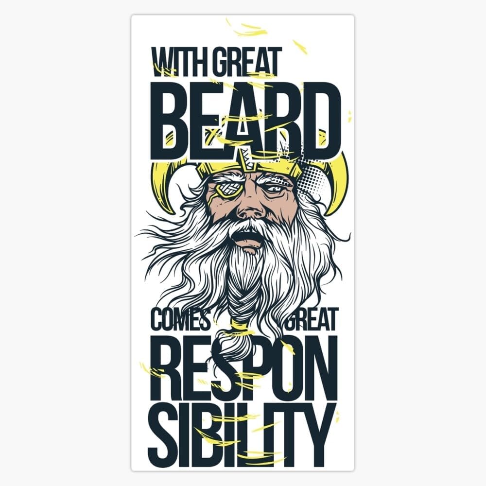 Great Beard Sticker Decal Car Window Water Bottle 5"