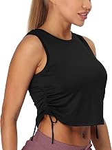 icyzone Women's Sports Crop Top Yoga Fitness Running Crop Top