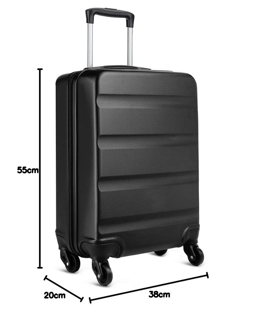KONO Handgepäck Koffer Leicht Reisekoffer mit Rollen und TSA Schloss, Klein Koffer Trolley Handgepäck Flugzeug 55x38x20cm