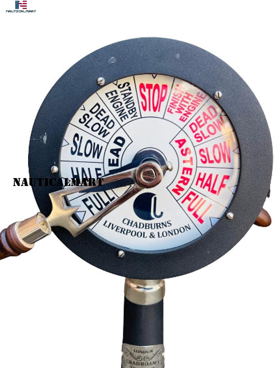 Nautical 20" Marine Ship Engine Room Telegraph in Double Tone Finish | Ship Instrument Working Instrument | Antique Marine Telegraph (Black Finish)