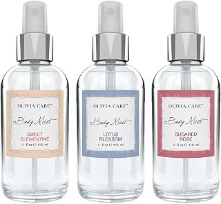 Body Mist Trio, 3 Scents: Lotus Blossom, Sugared Rose, Sweet Clementine (3 Bottles Total (1 of Each Scent))