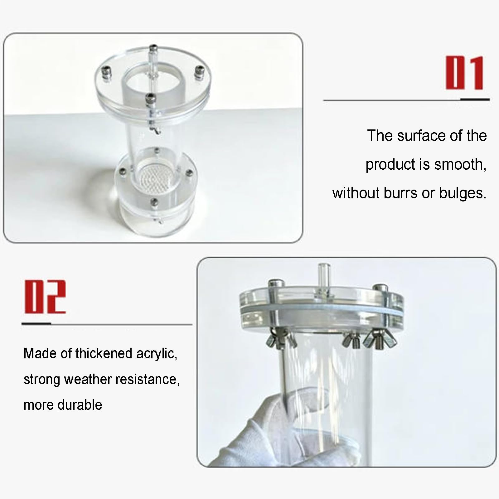 Reactor De Cámara De Medios Filtrantes, Columna De Intercambio Iónico, Columna Visible Acrílica, con Placa Filtrante, para Tratamiento De Agua De Laboratorio