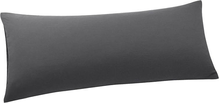 PiccoCasa Long Body Pillow Case Soft Brushed Microfibre Pillow Cover with Envelope Closure Dark Gray 50 x 140cm/ 4.6ft.