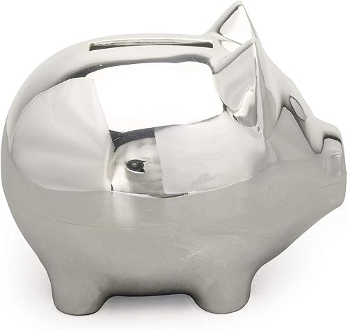 K COOL Hucha pequeña vintage creativa de aleación de metal con dibujos animados, banco de monedas, caja de ahorro de monedas de cerdo centavo con