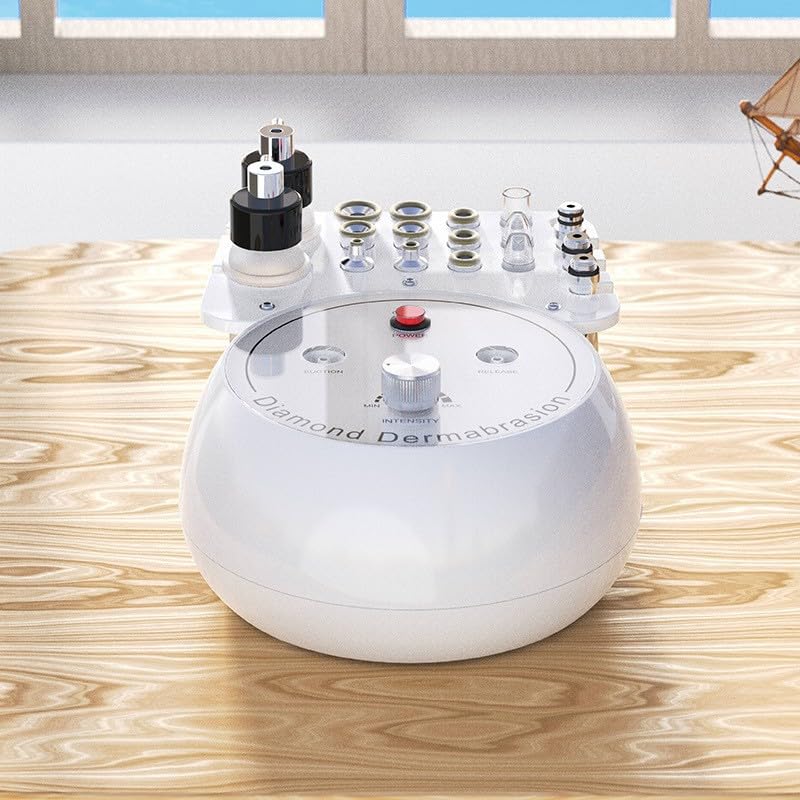3-in-1 Diamond Microdermabrasion Machine for Home Use, Professional Facial Exfoliating & Pore Cleansing Device with Wands, Diamond Tips, Spray Bottle & Vacuum Glass Tubes for Women
