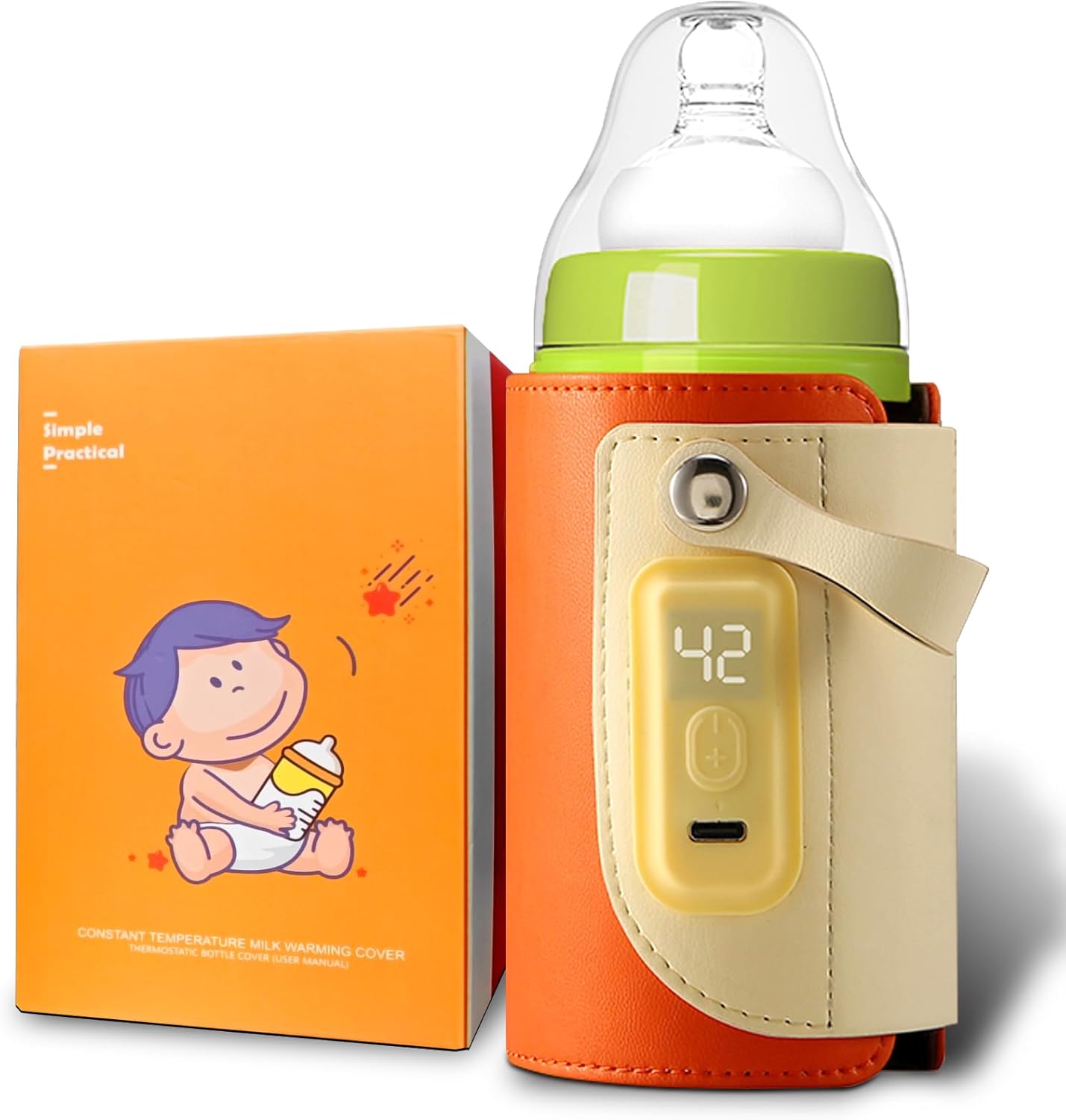Portable Bottle Warmer for Travel 3850℃ Adjustable Mini Baby