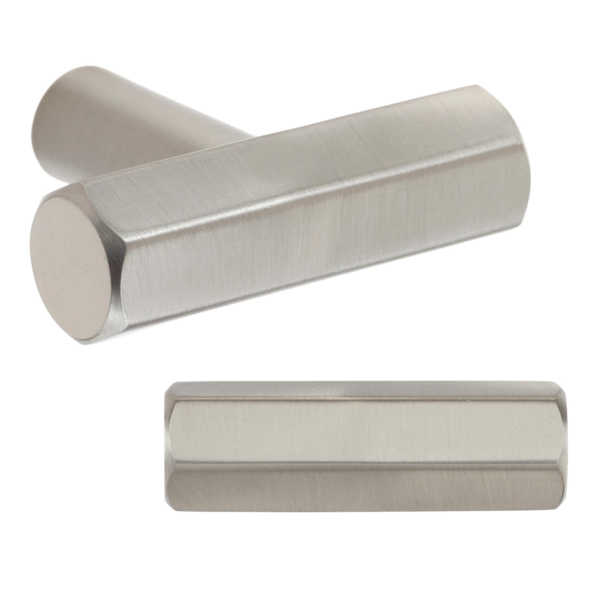 Keypak Satin Nickel 10 Pack Hexagonal Bar Metal Knobs 40Mm – Decorative Cabinet & Drawer Knob Handles For Kitchen Cabinets, Wardrobes, Cupboards, Furniture & Diy Renovations (Satin Nickel)
