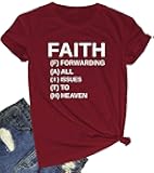 Women Faith Round Neck Graphic T Shirts Cute Funny Tops