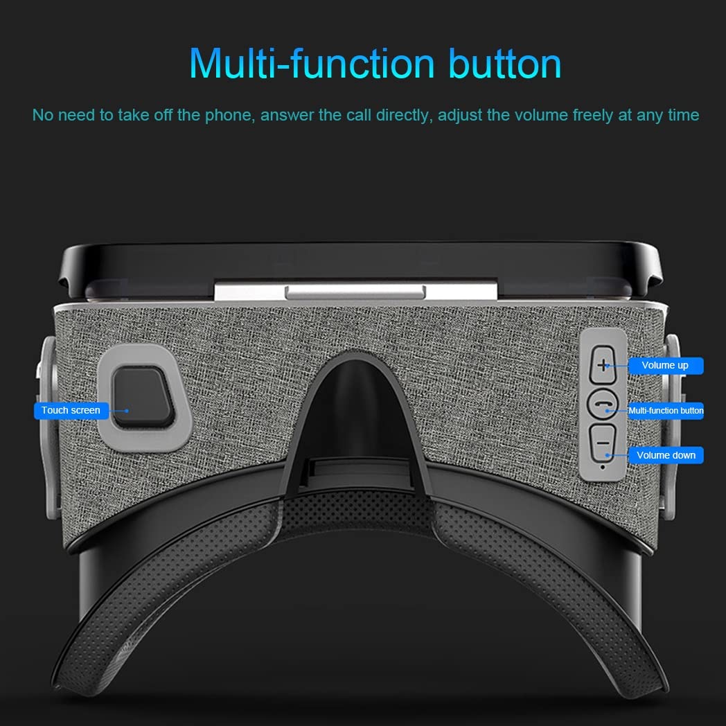 Gafas de Realidad Virtual, 3D VR Gafas con Controlador Bluetooth para Juegos Visión Panorámico VR Glasses para iPhone 13 Pro Max/13 Pro/13/12/11, para Samsung Galaxy S21, Huawei, Xiaomi