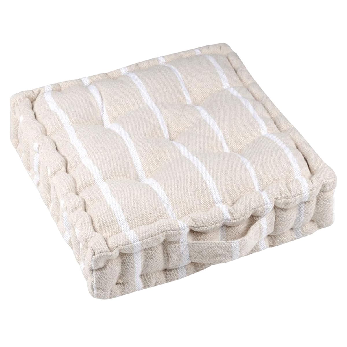 Coussin de sol 45x45 cm St Trop pour soulager l'assise en coton blanc