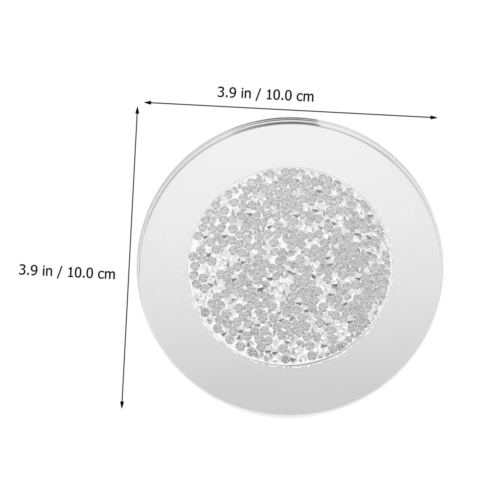 Glasuntersetzer 4 Stück Rund aus Glas Silber, Schlicht