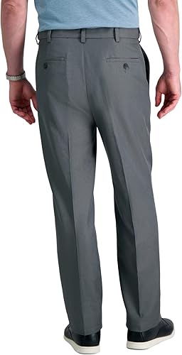 Miniatura 2 de Haggar Cool 18 - Pantalón de cintura ampliable oculta con parte frontal plana y ajuste clásico para hombre