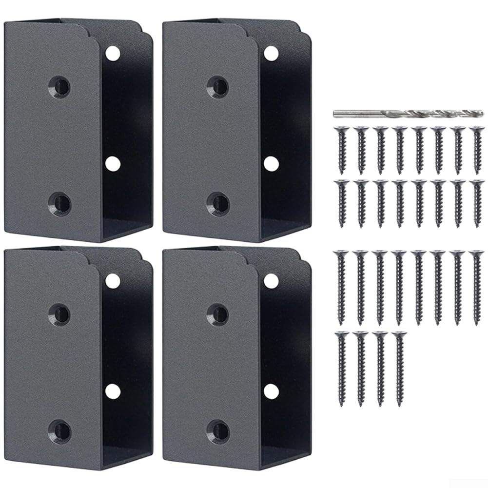 Conector de barandilla oculta de acero inoxidable negro para madera de 2x4