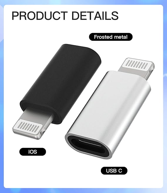 iPhone Lightning to USB Adapter 3 Pack USB C Type C Female to Apple Male Charger Adapter Tap C Plug Lightning Connector Thunderbolt 4typec Cable for Apple IPhone 11 11Pro 11ProMax 12 12Pro 12ProMax 12Mini X14 14Plus 14Pro 010-tp-to-L
