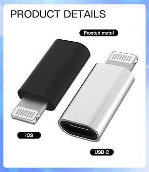 iPhone Lightning to USB Adapter 3 Pack USB C Type C Female to Apple Male Charger Adapter Tap C Plug Lightning Connector Thunderbolt 4typec Cable for Apple IPhone 11 11Pro 11ProMax 12 12Pro 12ProMax 12Mini X14 14Plus 14Pro 010-tp-to-L