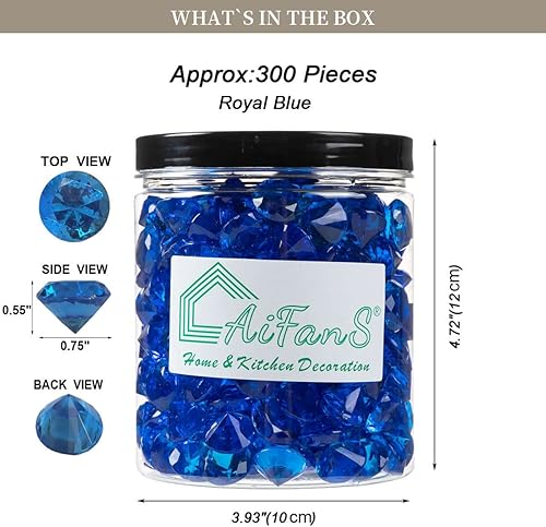 Miniatura 7 de AiFanS Relleno de jarrón para centros de mesa, Home Deco 300 cuentas de relleno de jarrón de 34 pulgadas, canicas de diamante para jarrones, color