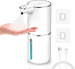 Desinfektionsspender Automatischer, Gcstnn 350ml Elektrischer Sprühtyp Seifenspender Wandbefestigung mit Sensor Infrarot, USB Wiederaufladbar, IPX5 Wasserdicht, für Badezimmer, Küche, Hotel - Weiß