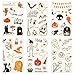Produktbild atnight Halloween Luminous Temporary Tattoo, 24 Blätter im Dunkeln leuchten Aufkleber Cartoon Decals Waschbare Tattoo Aufkleber Halloween Party Makeup Dekoration Halloween Geschenk für Kinder Kinder