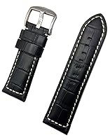Algopix Similar Product 19 - 26mm Black Leather Watch Band