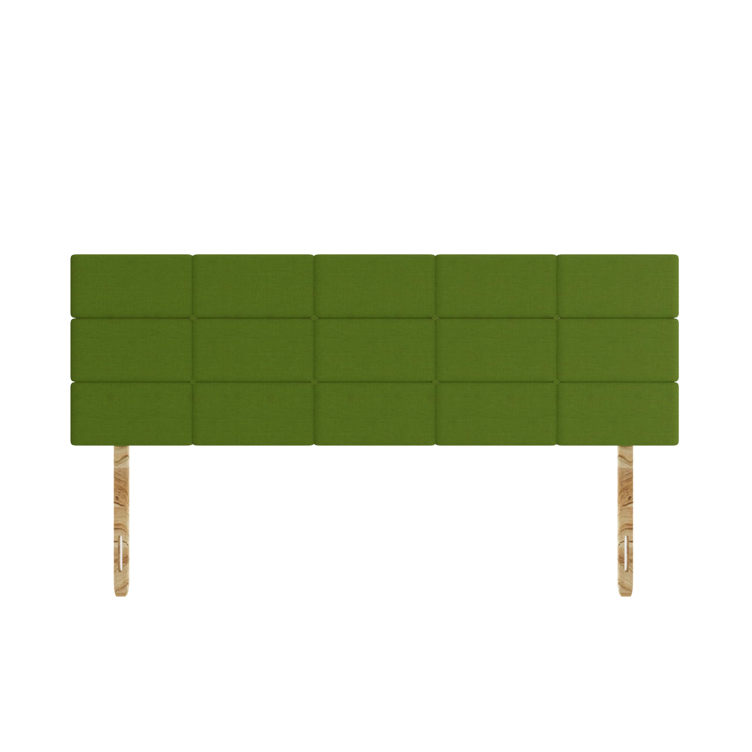 SANA SLEEP Rio Damask Cotton HeadBoard - Luxury 20" Upholstered Design for Divan Beds - Multiple Fabric Options for Bedroom and Hotel Furniture - 4FT6 Double - Lime Green