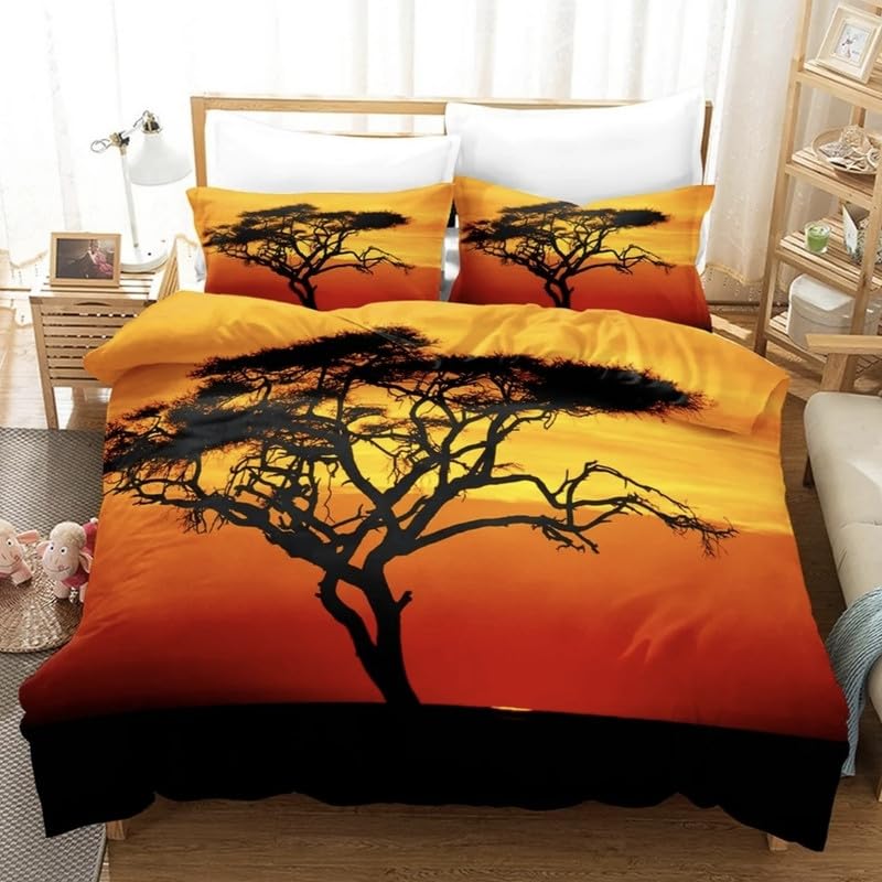 Parure de lit 140x200 orange 3D pour réveiller la déco d'une chambre d'ado