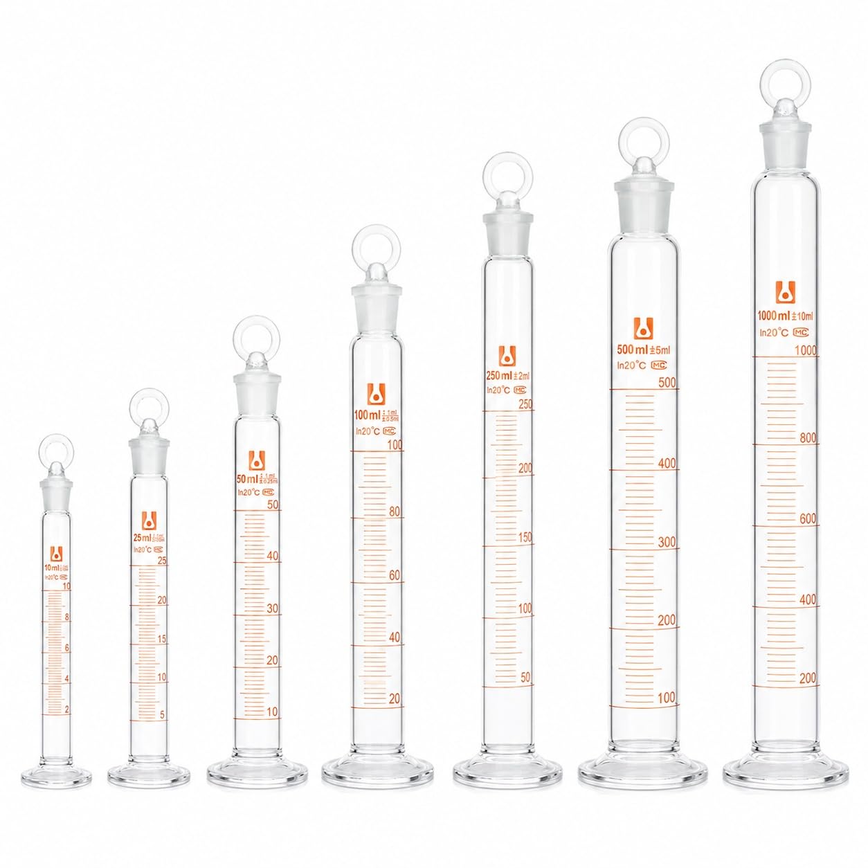 Skalowany Cylinder Mieszający Szkło Borokrzemowe z Korkiem Lab Rurka-1000mL