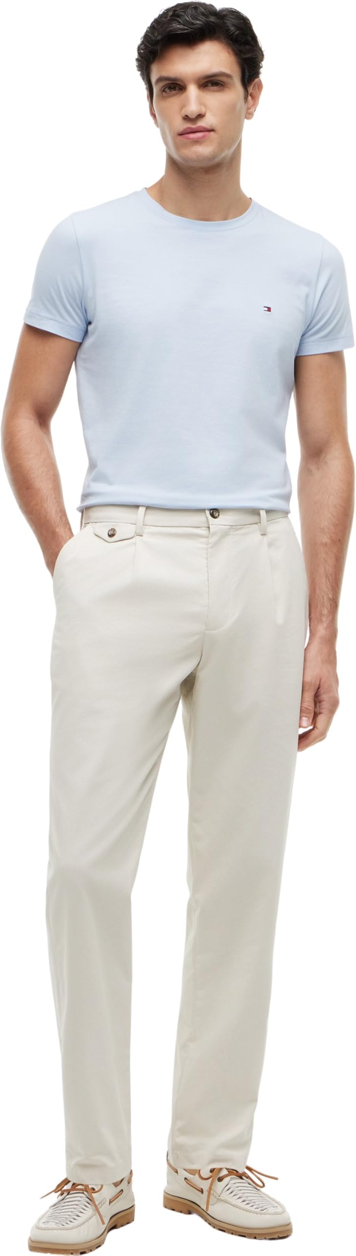 Tommy Hilfiger - Koszulka męska - Koszulka z logo dla mężczyzn - Koszulka z okrągłym dekoltem Męska - Tommy Jeans Logo - 100% bawełna organiczna Jersey, Niebieski bryzowy, 3XL