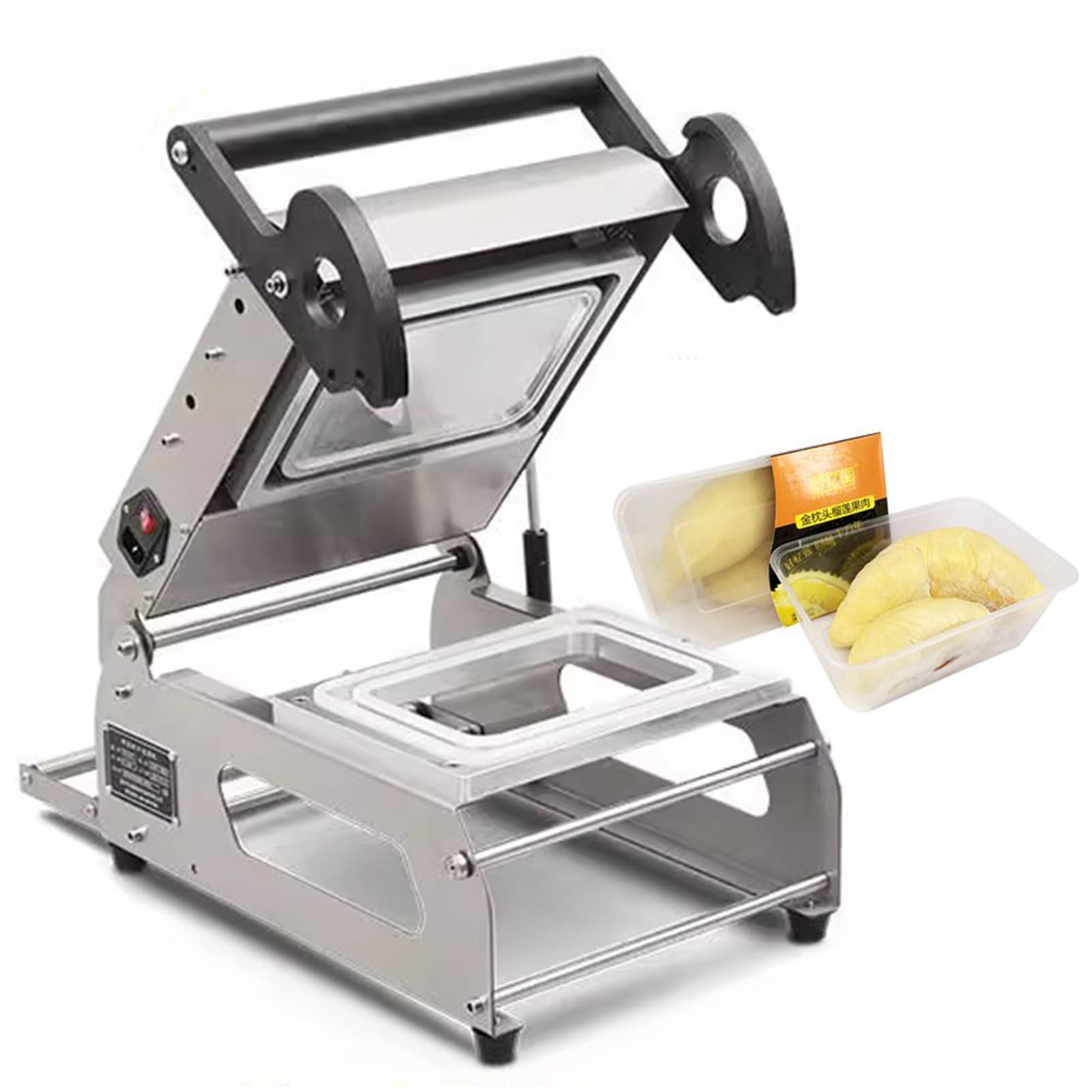 Confezionatrice per Alimenti - Termosigillatrice Manuale per Vassoi di Panini per Verdura, Frutta, Carne e Pesce - Scatola da Asporto a Pressione Manuale, Larghezza Pellicola 180 mm,Rectangle