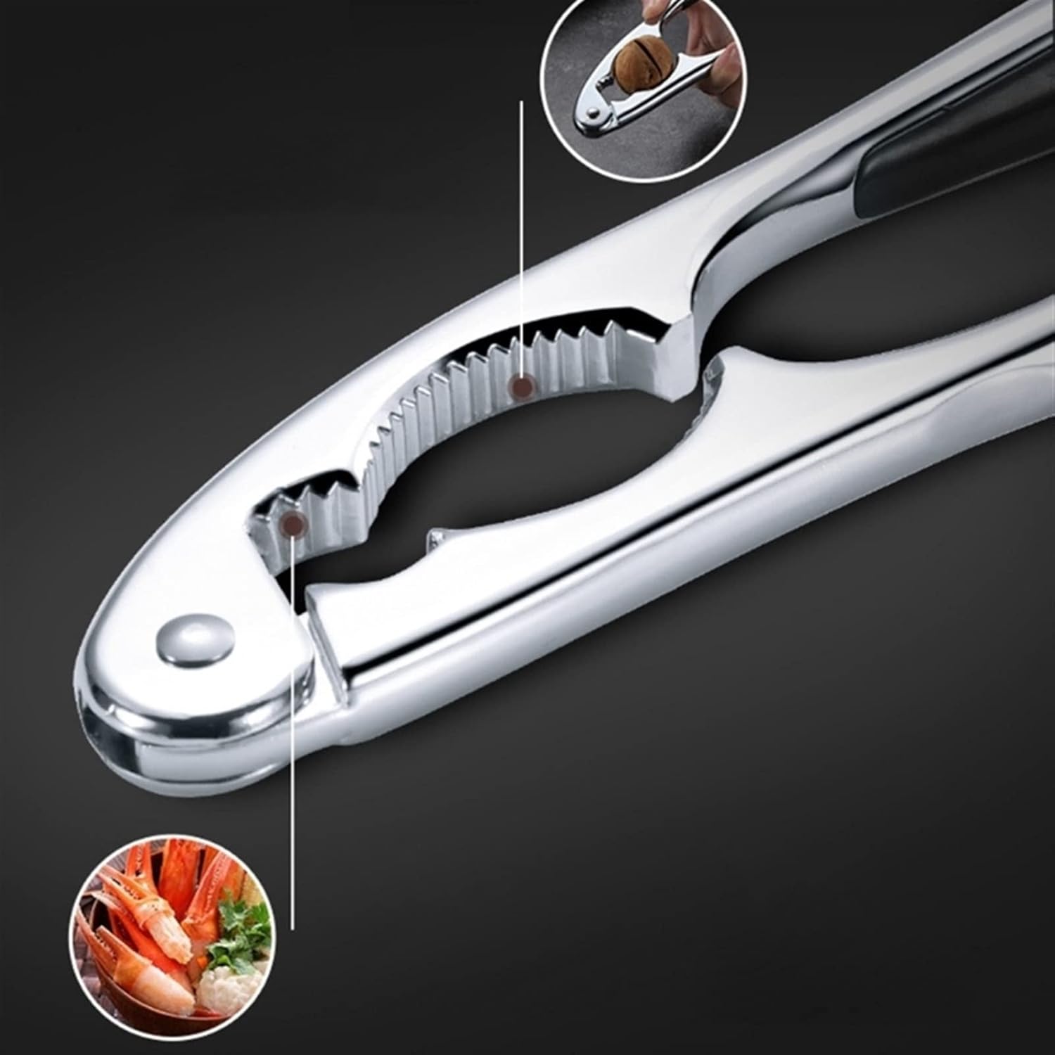 Nutcracker, Nutcracker Chestnut Bottle Opener Nutcracker Clip Tool with Good Grip Kitchen Appliance (Silver)