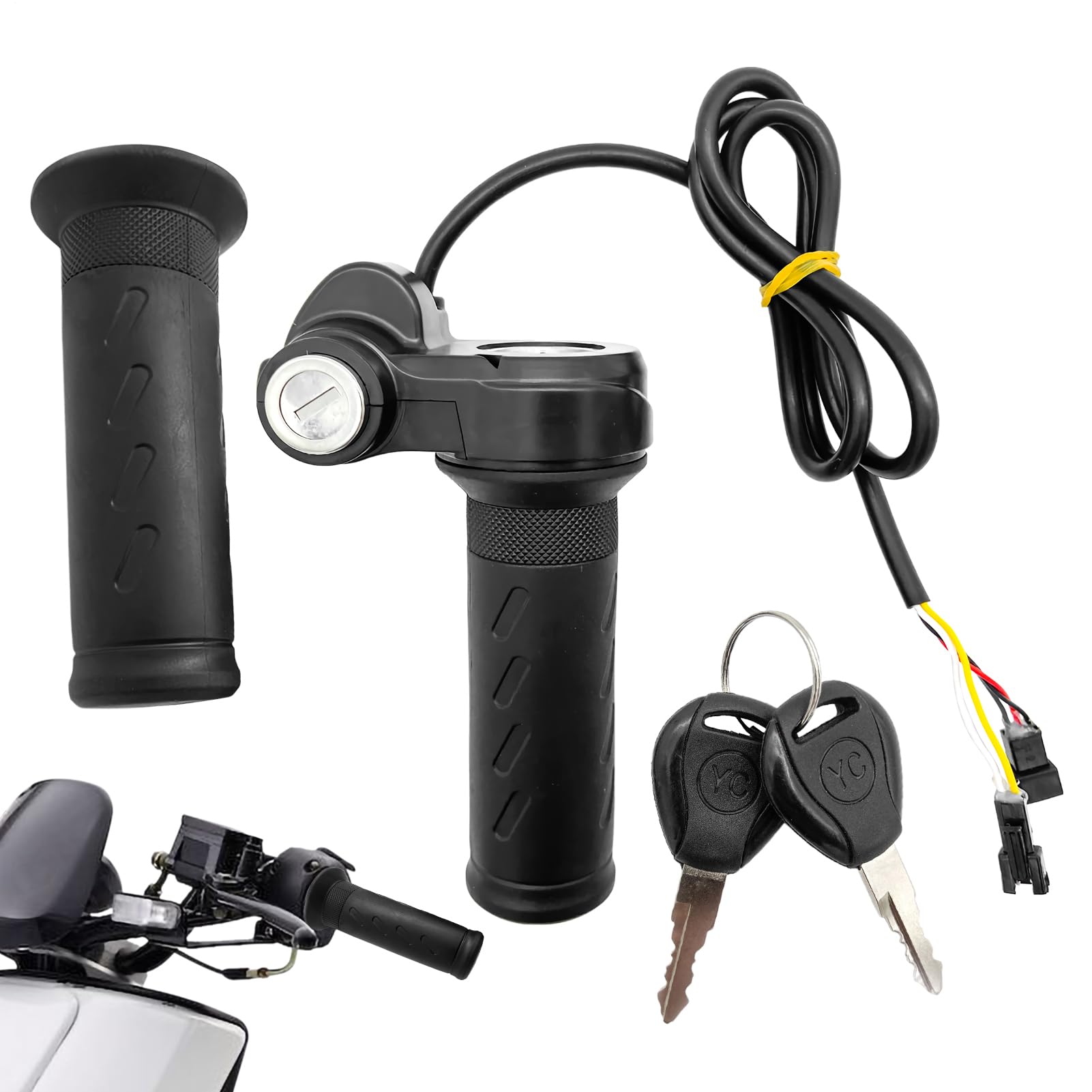 Full Twist Throttle Grip With Keys | Anti-Slip Grip With Keys Lever Handlebars For Ridstar Q20/Q20 Pro Lite E-Bike, Electric Bike Throttle Smooth Acceleration Control