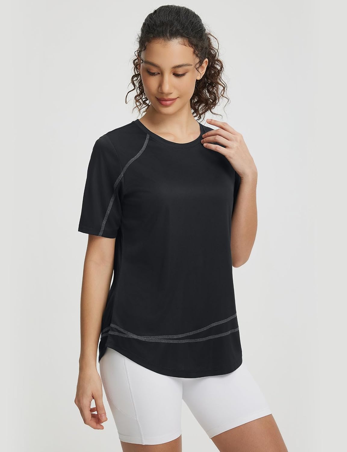 baleaf Women's Short Sleeve Sun Protection Shirts Moisture Wicking Quick Dry Workout Top for Hiking Running UPF 50+ - Image 4