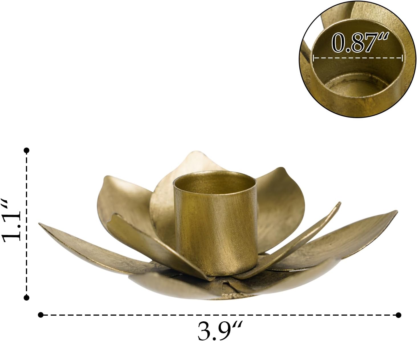 NIKKY HOME Gold Lotus Taper Candle Holders Set of 2, Vintage Elegant Flower Shaped Metal Candlestick Stand for Table Centerpieces, Wedding Decor and Dinner Party