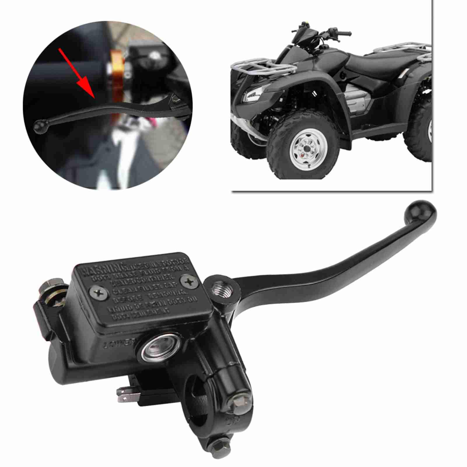 Qiilu Maître-cylindre de frein pour moto Rancher Sportrax Rincon 250 350 400 450 – Aluminium haute résistance, antirouille, remplacement direct de la pièce d'origine