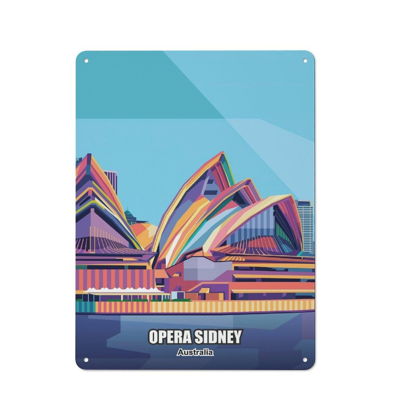 Junmoney Opera Sidney Australia Tin Sign 40X30cm With For Home Bar Wall, Vintage Decor, Suited To Home Bar Decor Fans