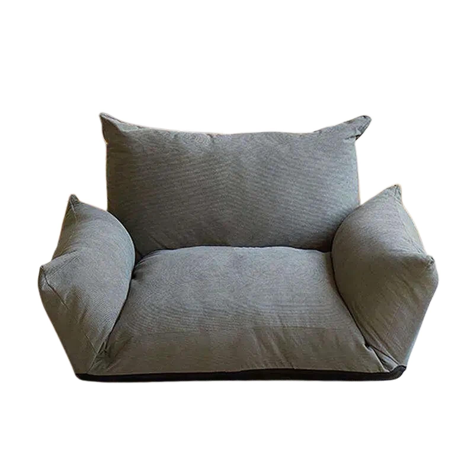 WQQYU6HKF sofa chair Folding Lazy Sofa Small Floor with Cushion and Backrest Bedroom Bed living room chair(Gris,Small)