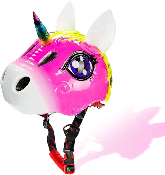 Unicorn Helmet for Toddler and Kid 3D Unicorn CPSC Safety Certified Approximately 2-6 Years Easily Adjuastable,Skateboard Skating Scooter Helmet with Rear Light Toddler Gift Christmas