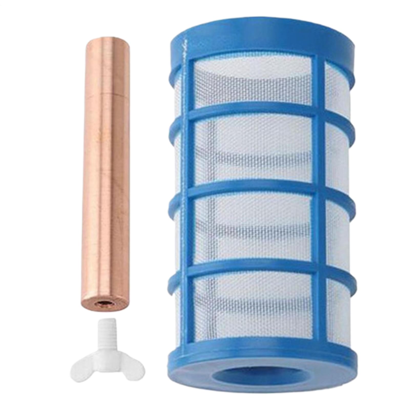 Ioniseur solaire de piscine avec anode en cuivre et panier écran pour eau douce et salée