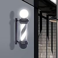 Vista 9 de DNYSYSJ Barra de peluquería con luz LED blanca y negra, poste de peluquería tradicional exterior para peluquería, luz iluminadora de rayas