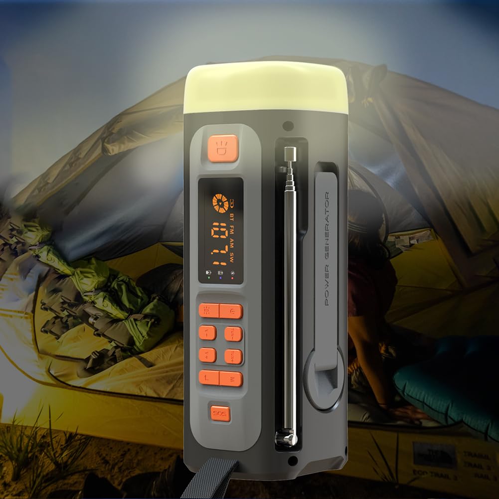 4500mAh Emergency Am/FM/SW Radio BT BT ALTAUS USB C/Solar/Hand Crank Cargando la Linterna de Radio portátil SOS para Acampar
