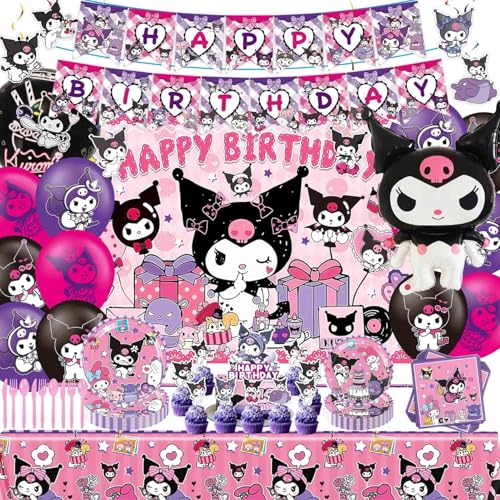 121Pieces Kuromi Birthday Party Decorations, Kids Cute...