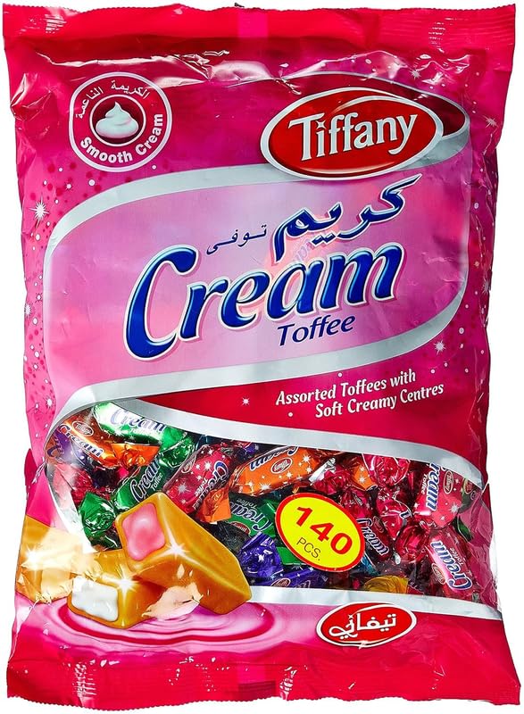 Tiffany Cream Toffee Assorted Toffee With Soft Creamy Centre With Individually Wrapped Pieces 700gm Pouch (140pcs) (Imported)